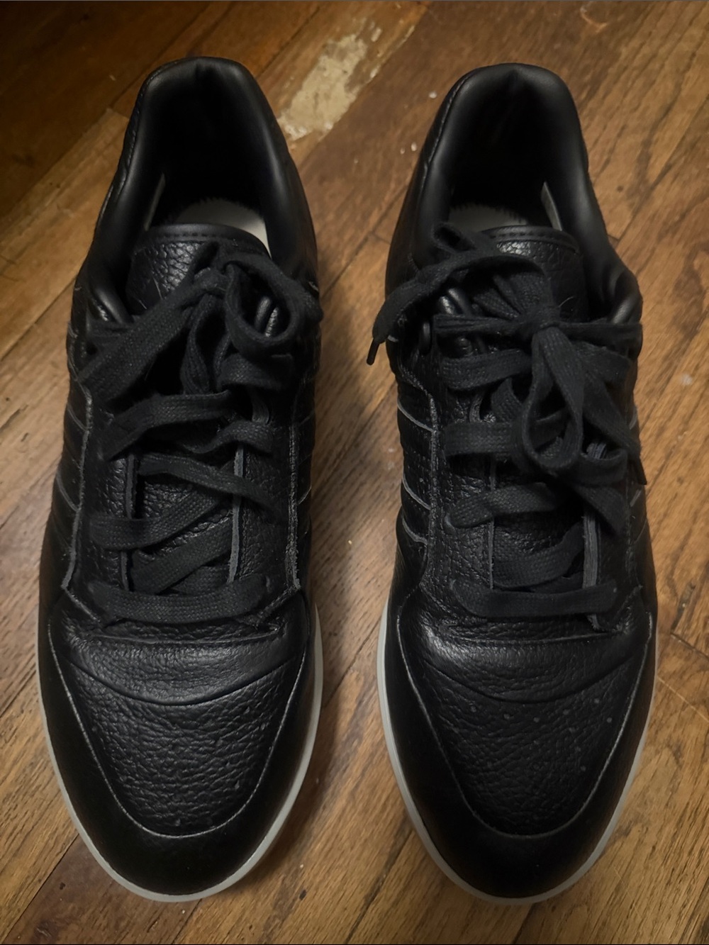 adidas Black Low-Top Leather Sneakers
